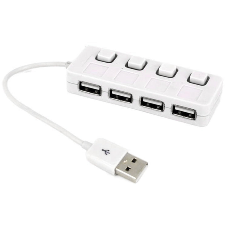 4 Ports USB 2.0 HUB with 4 Switch(White) - Computer & Networking by buy2fix | Online Shopping UK | buy2fix