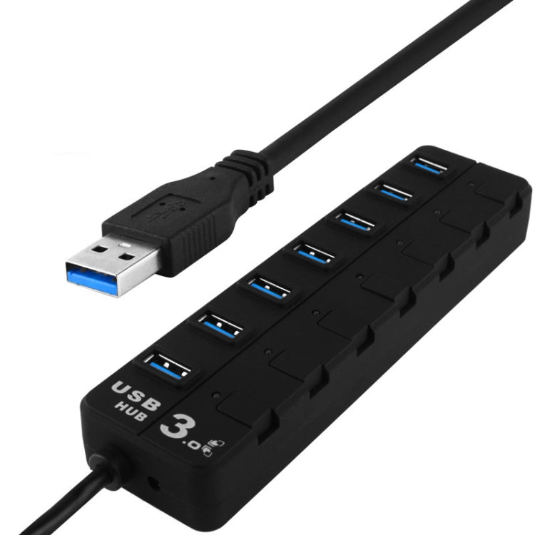 7 Ports USB 3.0 Hub with Individual Switches for each Data Transfer Ports(Black) - USB 3.0 HUB by buy2fix | Online Shopping UK | buy2fix