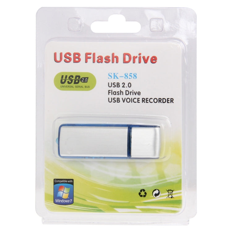USB Voice Recorder + 8GB USB Flash Disk(Blue) - Security by buy2fix | Online Shopping UK | buy2fix