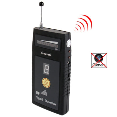 RF Signal Detector / Wireless & Wired Camera Detector / Bug Detector / Radio Frequency Devices with Digit Sensitivity Display (SH-055U8L)(Black) - Security by buy2fix | Online Shopping UK | buy2fix