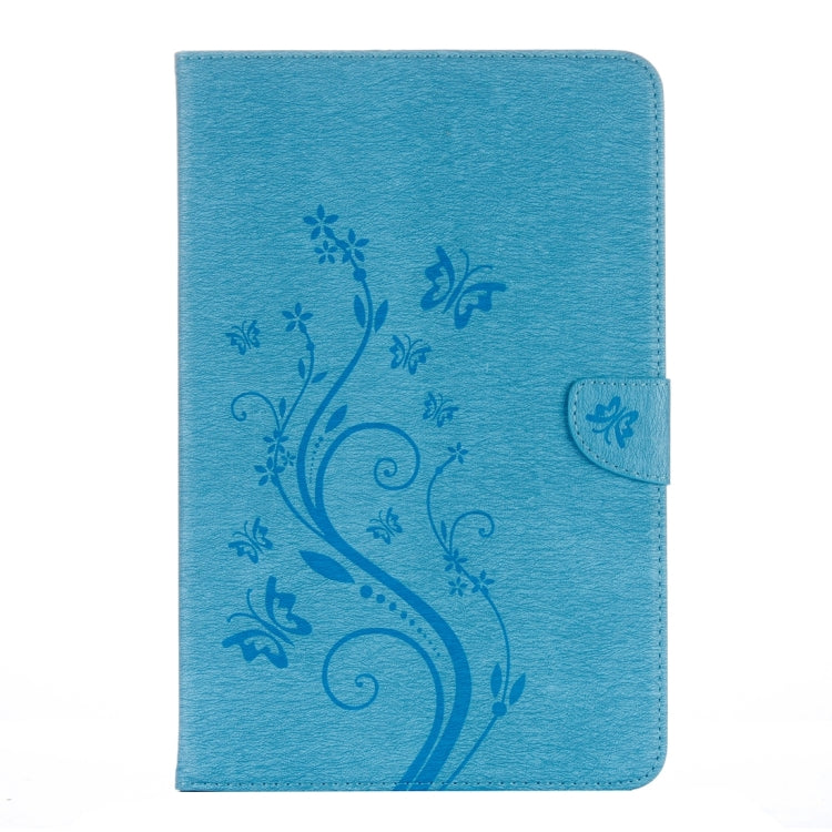 For Galaxy Tab A 10.1 (2016) / P580 Butterflies Love Flowers Embossing Horizontal Flip Leather Case with Holder & Card Slots & Wallet(Blue) - Samsung Accessories by buy2fix | Online Shopping UK | buy2fix