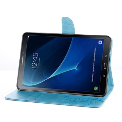 For Galaxy Tab A 10.1 (2016) / P580 Butterflies Love Flowers Embossing Horizontal Flip Leather Case with Holder & Card Slots & Wallet(Blue) - Samsung Accessories by buy2fix | Online Shopping UK | buy2fix