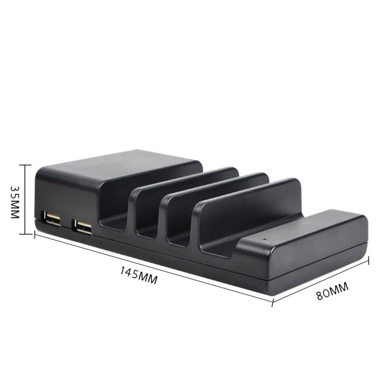 YM-UD04(5.1A) 4-Port USB Charging Dock Docking Station, For iPhone, iWatch, iPad, Galaxy, Tablets, US Plug, UK Plug, EU Plug, AU Plug(Black) - Multifunction Charger by buy2fix | Online Shopping UK | buy2fix