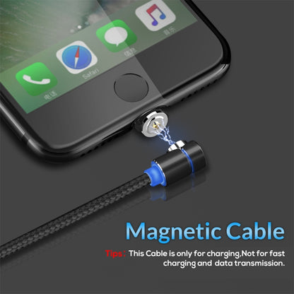 TOPK 1m 2.4A Max USB to 90 Degree Elbow Magnetic Charging Cable with LED Indicator, No Plug(Black) - Mobile Accessories by TOPK | Online Shopping UK | buy2fix