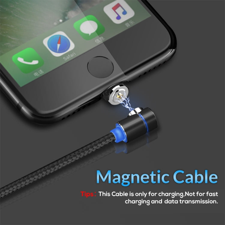 TOPK 2m 2.4A Max USB to 90 Degree Elbow Magnetic Charging Cable with LED Indicator, No Plug(Black) - Mobile Accessories by TOPK | Online Shopping UK | buy2fix