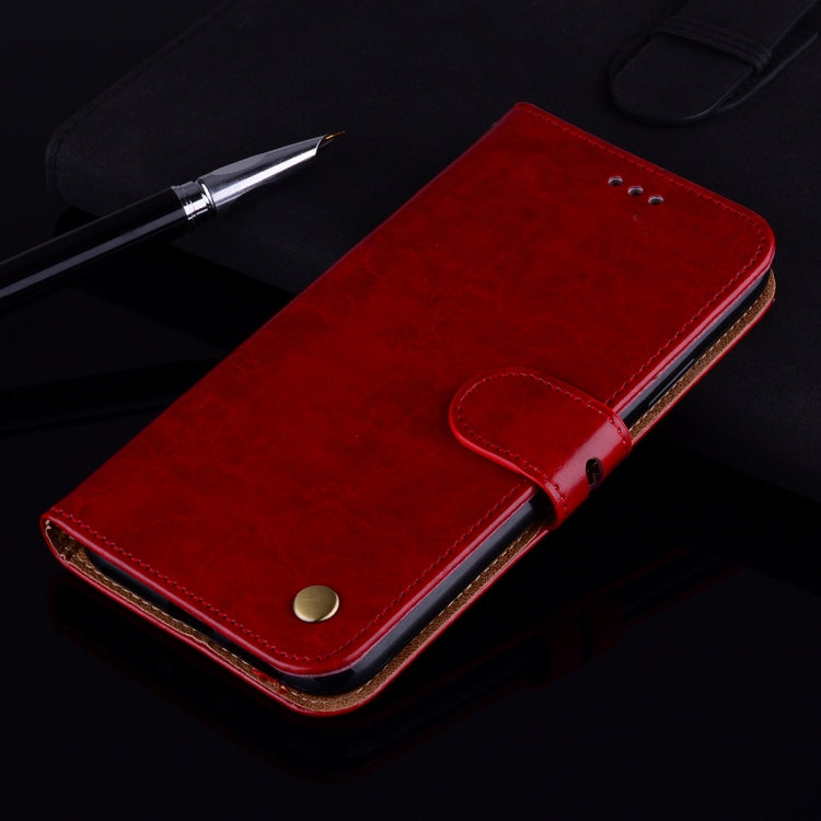 For Galaxy J3 (2017) / J330 (EU Version) Business Style Oil Wax Texture Horizontal Flip Leather Case with Holder & Card Slots & Wallet(Red) - Galaxy Phone Cases by buy2fix | Online Shopping UK | buy2fix