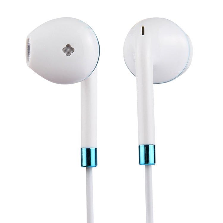 White Wire Body 3.5mm In-Ear Earphone with Line Control & Mic(Blue) - Apple Accessories by buy2fix | Online Shopping UK | buy2fix