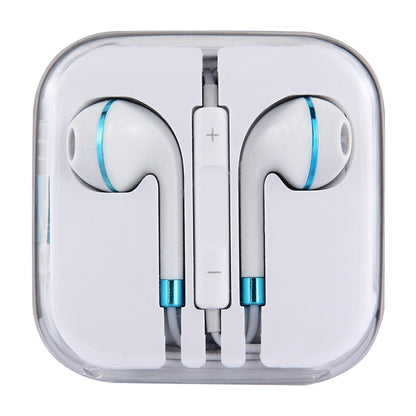 White Wire Body 3.5mm In-Ear Earphone with Line Control & Mic(Blue) - Apple Accessories by buy2fix | Online Shopping UK | buy2fix