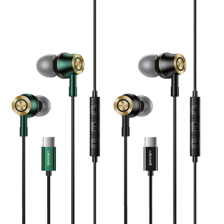 USAMS US-SJ482 EP-43 Wired In Ear USB-C / Type-C Interface Metal Digital HiFi Noise Reduction Earphones with Mic & Digital Chip, Length: 1.2m(Gradient Green) - Mobile Accessories by USAMS | Online Shopping UK | buy2fix