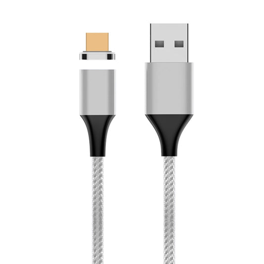 M11 3A USB to Micro USB Nylon Braided Magnetic Data Cable, Cable Length: 1m(Silver) - Mobile Accessories by buy2fix | Online Shopping UK | buy2fix
