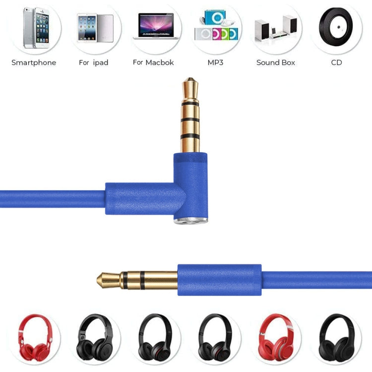 ZS0087 3.5mm Male to Male Earphone Cable with Mic & Wire-controlled, Cable Length: 1.4m(Blue) - Headset Accessories by buy2fix | Online Shopping UK | buy2fix