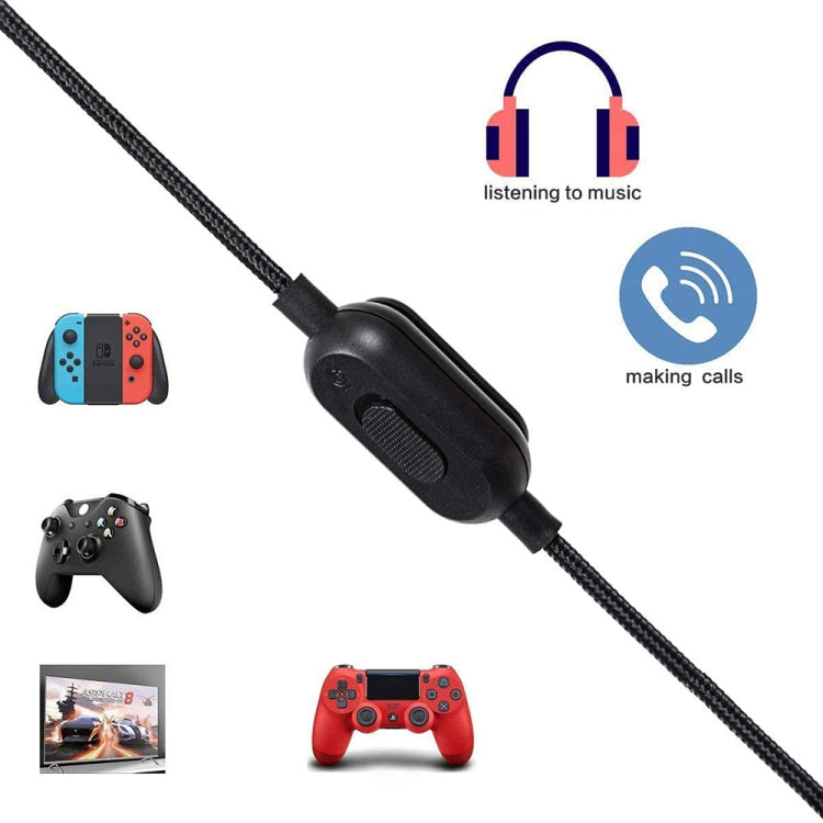 ZS0159 For Logitech G433 / G233 / G Pro / G Pro X 3.5mm Male to Male Gaming Headset Audio Cable with Wire-controlled, Cable Length: 2m(Black) - Headset Accessories by buy2fix | Online Shopping UK | buy2fix