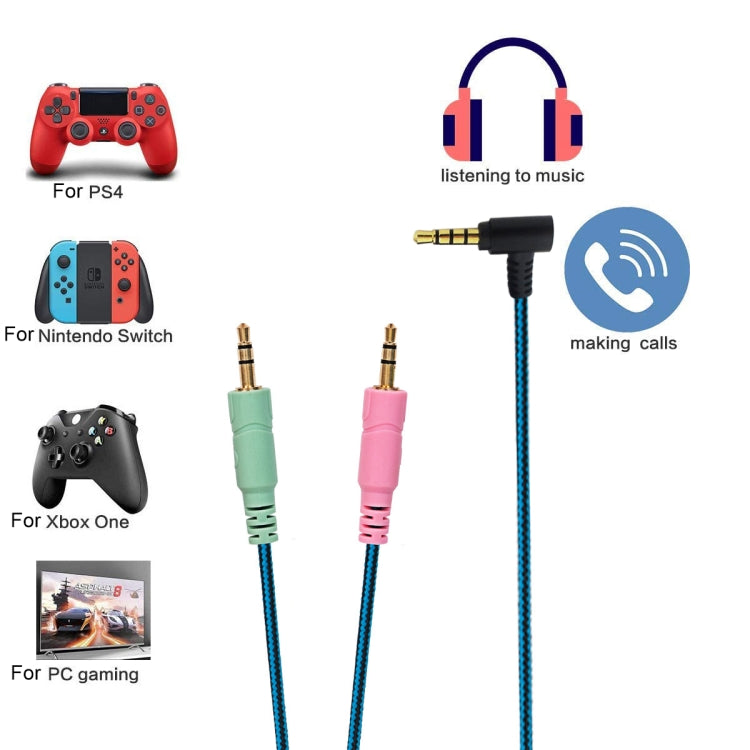 ZS0158 Elbow Plug + Adapter Cable Gaming Headset Audio Cable for SteelSeries Arctis 3 / 5 / 7 (Blue) - Headset Accessories by buy2fix | Online Shopping UK | buy2fix
