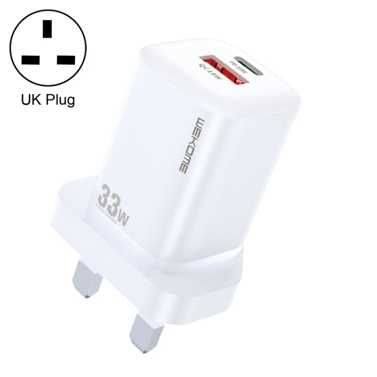 WK WP-U140 33W Power Series USB+USB-C/Type-C Fast Charger, Specifications: UK Plug(White) - USB Charger by WK | Online Shopping UK | buy2fix