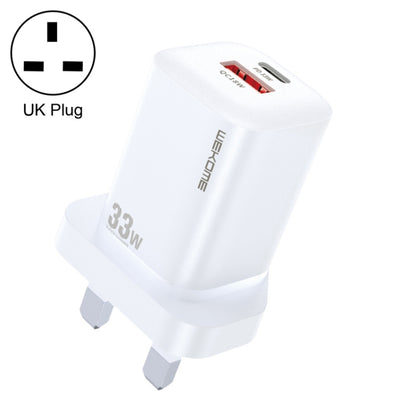 WK WP-U140 33W Power Series USB+USB-C/Type-C Fast Charger, Specifications: UK Plug(White) - USB Charger by WK | Online Shopping UK | buy2fix