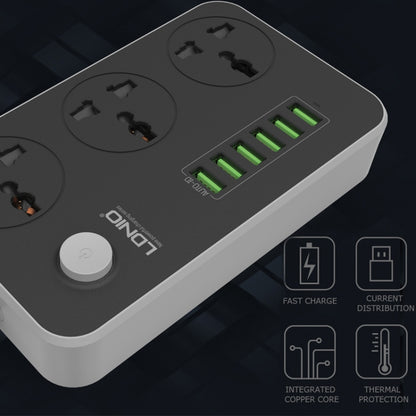 LDNIO SC3604 6 x USB Ports Multi-function Travel Home Office Socket, Cable Length: 2m, Big UK Plug - Extension Socket by LDNIO | Online Shopping UK | buy2fix