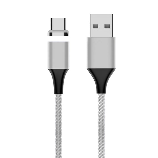 M11 3A USB to USB-C / Type-C Nylon Braided Magnetic Data Cable, Cable Length: 1m (Silver) - Mobile Accessories by buy2fix | Online Shopping UK | buy2fix