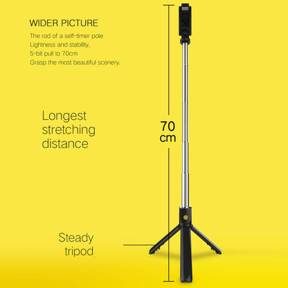 K07 Bluetooth 4.0 Mobile Phone Adjustable Bluetooth Selfie Stick Self-timer Pole Tripod (White) - Consumer Electronics by buy2fix | Online Shopping UK | buy2fix