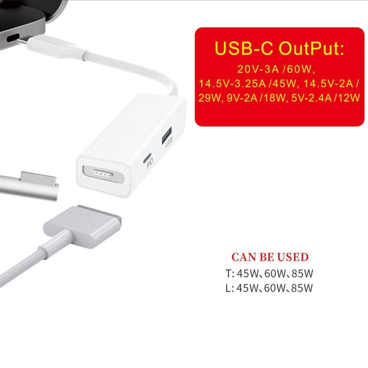 3 in 1 MagSafe 1 / 2 + PD Port + USB to USB-C / Type-C Converter Adapter (White) - Cable & Adapter by buy2fix | Online Shopping UK | buy2fix