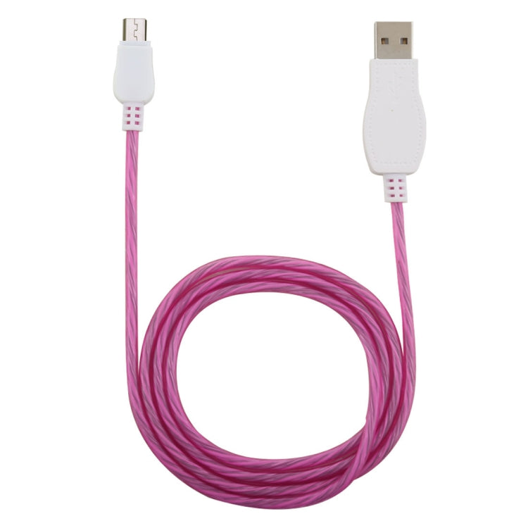 LED Flowing Light 1m USB A to Micro USB Data Sync Charge Cable, For Galaxy, Huawei, Xiaomi, LG, HTC and Other Smart Phones (Magenta) - Micro USB Cable by buy2fix | Online Shopping UK | buy2fix