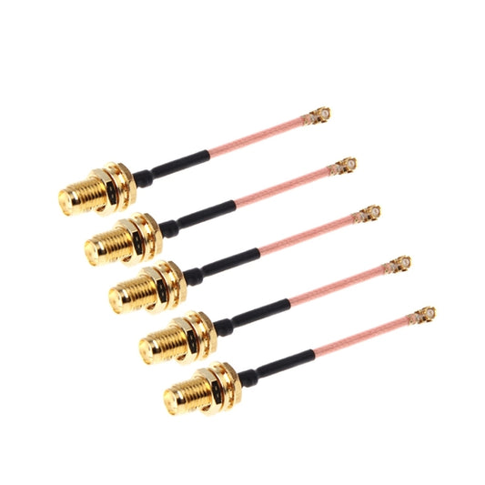 5 PCS RG178 Ufl / IPX / IPEX to SMA Female Adapter Braid Cable, Length: 5cm - Security by buy2fix | Online Shopping UK | buy2fix