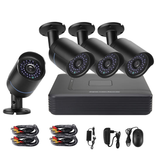 A4B5-Mini 4 Channel 720P 1.0 Mega Pixel 4 x Bullet AHD Cameras AHD DVR Kit, Support Night Vision / Motion Detection, IR Distance: 20m - Security by buy2fix | Online Shopping UK | buy2fix