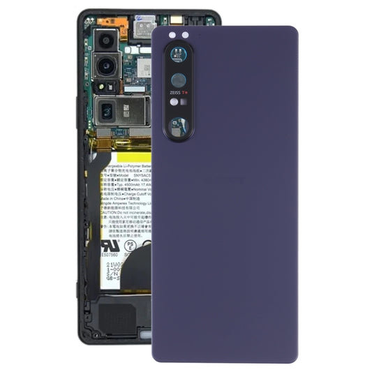 Original Battery Back Cover with Camera Lens for Sony Xperia 1 III(Purple) - Repair & Spare Parts by buy2fix | Online Shopping UK | buy2fix