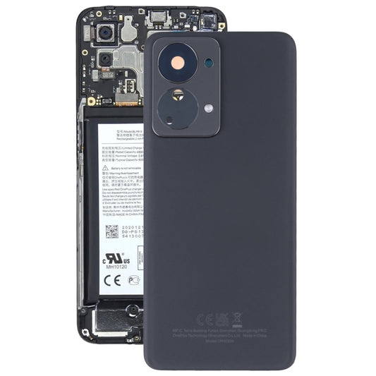Battery Back Cover with Camera Lens for OnePlus Nord 2T(Black) - Repair & Spare Parts by buy2fix | Online Shopping UK | buy2fix