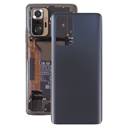 Glass Battery Back Cover for Xiaomi Redmi Note 10 Pro/Redmi Note 10 Pro Max/Redmi Note 10 Pro India(Black) - Repair & Spare Parts by buy2fix | Online Shopping UK | buy2fix