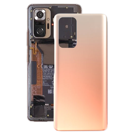 Glass Battery Back Cover for Xiaomi Redmi Note 10 Pro/Redmi Note 10 Pro Max/Redmi Note 10 Pro India(Gold) - Repair & Spare Parts by buy2fix | Online Shopping UK | buy2fix
