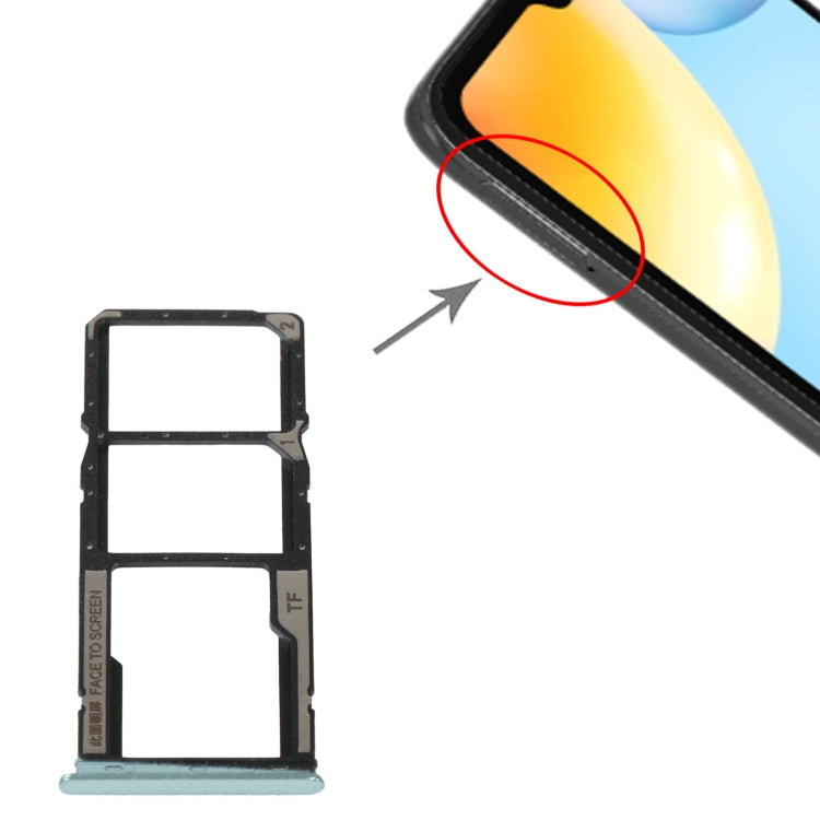 SIM Card Tray + SIM Card Tray + Micro SD Card Tray For Xiaomi Redmi 10C/Redmi 10 India (Green) - Card Tray by buy2fix | Online Shopping UK | buy2fix