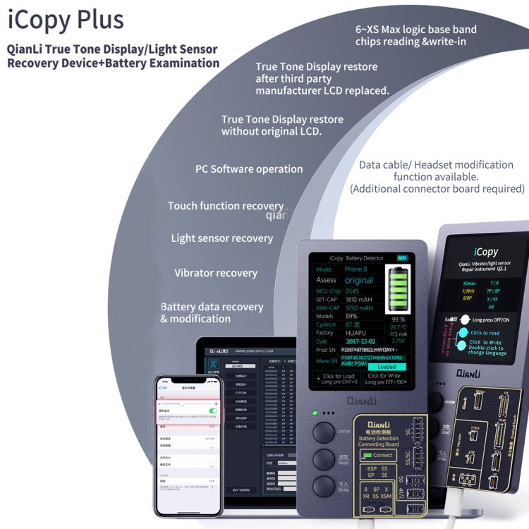 Qianli iCopy Plus 3 in 1 LCD Screen Original Color Repair Programmer For iPhone - Repair & Spare Parts by QIANLI | Online Shopping UK | buy2fix