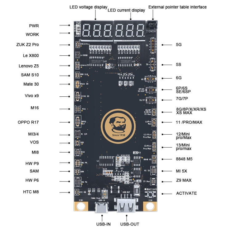 Mechanic BA27 Battery Activation Detection Board For iPhone 5-13 Pro Max / Android Phone - Test Tools by MECHANIC | Online Shopping UK | buy2fix