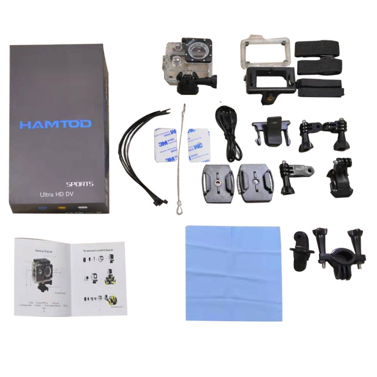 HAMTOD S9 UHD 4K WiFi  Sport Camera with Waterproof Case, Generalplus 4247, 2.0 inch LCD Screen, 170 Degree Wide Angle Lens (Gold) - DJI & GoPro Accessories by HAMTOD | Online Shopping UK | buy2fix