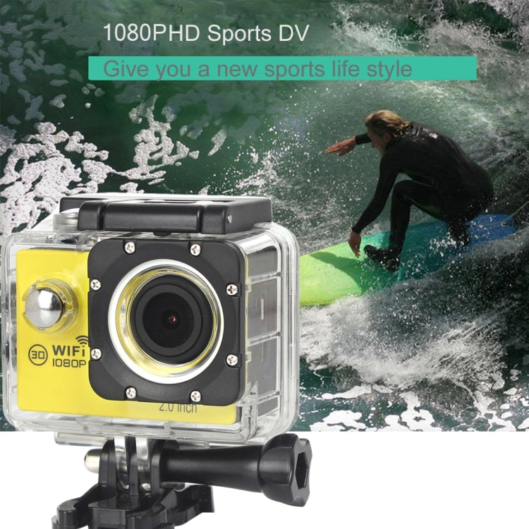 H16 1080P Portable WiFi Waterproof Sport Camera, 2.0 inch Screen,  Generalplus 4248, 170 A+ Degrees Wide Angle Lens, Support TF Card(Black) - DJI & GoPro Accessories by buy2fix | Online Shopping UK | buy2fix