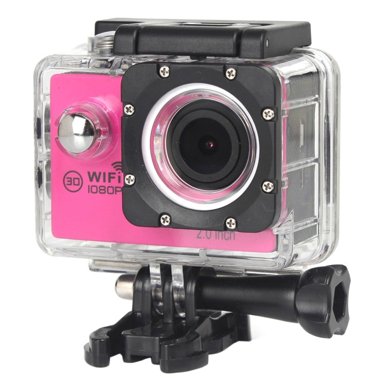 H16 1080P Portable WiFi Waterproof Sport Camera, 2.0 inch Screen,  Generalplus 4248, 170 A+ Degrees Wide Angle Lens, Support TF Card(Magenta) - DJI & GoPro Accessories by buy2fix | Online Shopping UK | buy2fix