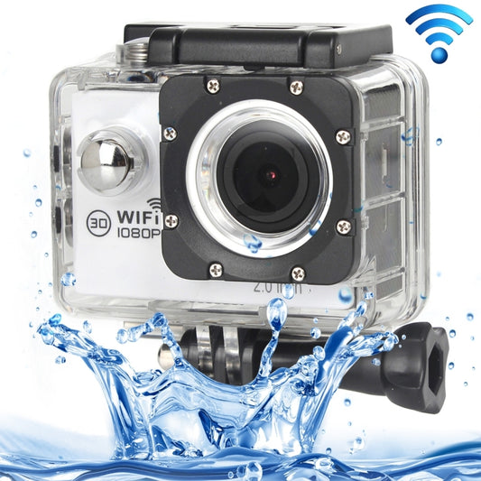 H16 1080P Portable WiFi Waterproof Sport Camera, 2.0 inch Screen,  Generalplus 4248, 170 A+ Degrees Wide Angle Lens, Support TF Card(White) - DJI & GoPro Accessories by buy2fix | Online Shopping UK | buy2fix