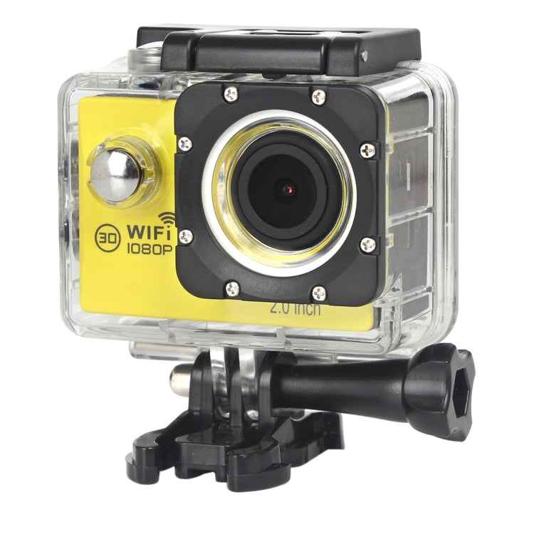 H16 1080P Portable WiFi Waterproof Sport Camera, 2.0 inch Screen,  Generalplus 4248, 170 A+ Degrees Wide Angle Lens, Support TF Card(Yellow) - DJI & GoPro Accessories by buy2fix | Online Shopping UK | buy2fix