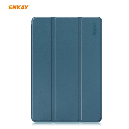 For Samsung Galaxy Tab S6 Lite P610 / P615 / Tab S6 Lite 2022 / P613 / P619 ENKAY Leather Smart Tablet Case with Pen Slot(Dark Blue) - Samsung Accessories by ENKAY | Online Shopping UK | buy2fix