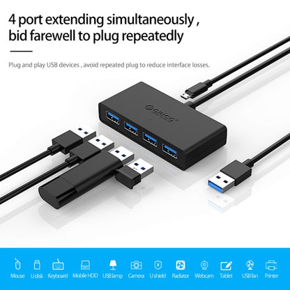 ORICO G11-H4-U3-100-BK 4 Ports USB 3.0 HUB - USB 3.0 HUB by ORICO | Online Shopping UK | buy2fix