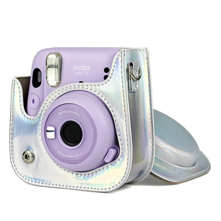 Richwell Portable Aurora  PU Leather Camera Case Camera Bag with Shoulder Strap, Suitable for Fujifilm Instax Mini 11(Purple) - Camera Accessories by Richwell | Online Shopping UK | buy2fix