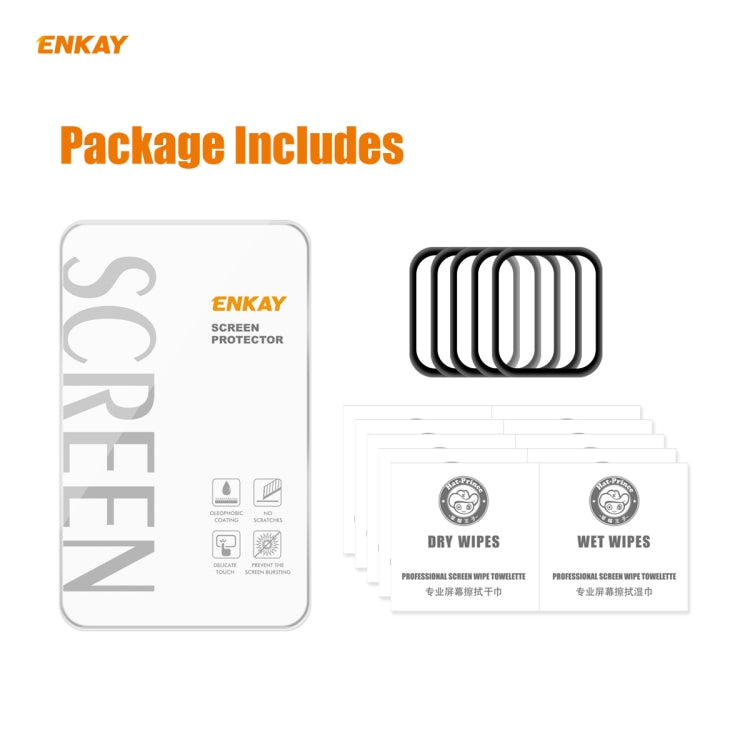 For Apple Watch 6/5/4/SE 40mm 5 PCS ENKAY Hat-Prince 3D Full Screen Soft PC Edge + PMMA HD Screen Protector Film - Watch Cases by ENKAY | Online Shopping UK | buy2fix