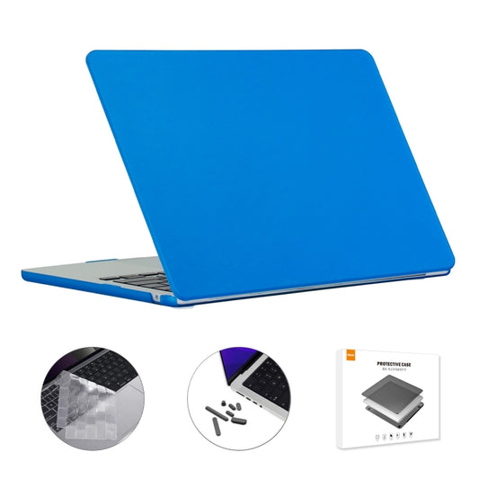 For MacBook Air 13.6 2022 A2681 EU Version ENKAY 3 in 1 Matte Laptop Case with TPU Keyboard Film / Anti-dust Plugs (Dark Blue) - MacBook Air Cases by ENKAY | Online Shopping UK | buy2fix