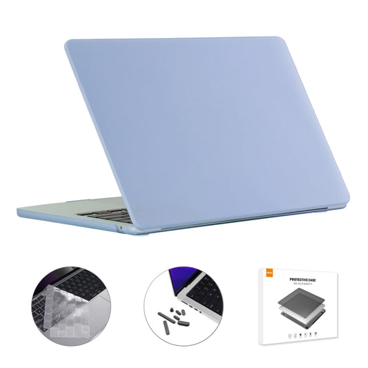 For MacBook Air 13.6 2022 A2681 EU Version ENKAY 3 in 1 Matte Laptop Case with TPU Keyboard Film / Anti-dust Plugs (Sierra Blue) - MacBook Air Cases by ENKAY | Online Shopping UK | buy2fix