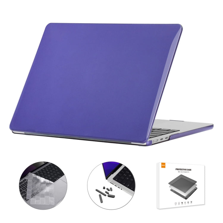 For MacBook Air 13.6 2022/2024 A2681 M2 / A3113 M3 EU Version ENKAY 3 in 1 Crystal Laptop Case with TPU Keyboard Film / Anti-dust Plugs (Deep Purple) - MacBook Air Cases by ENKAY | Online Shopping UK | buy2fix