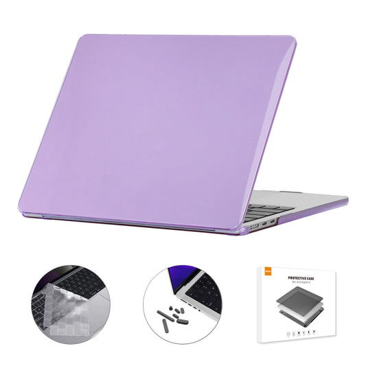 For MacBook Air 13.6 2022 A2681 EU Version ENKAY 3 in 1 Crystal Laptop Case with TPU Keyboard Film / Anti-dust Plugs (Light Purple) - MacBook Air Cases by ENKAY | Online Shopping UK | buy2fix