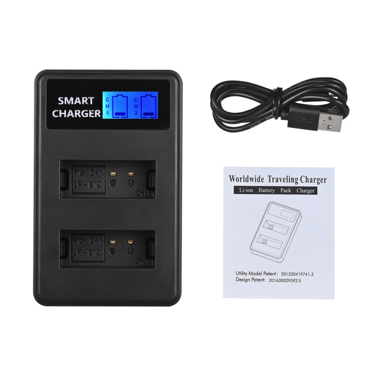 For Canon LP-E12 Smart LCD Display USB Dual-Channel Charger - Camera Accessories by buy2fix | Online Shopping UK | buy2fix