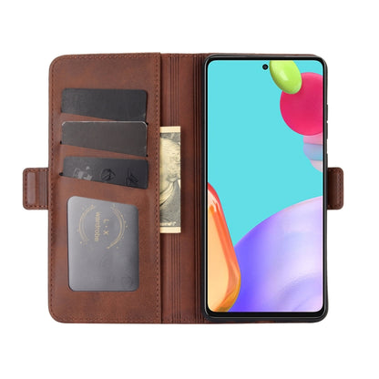 For Samsung Galaxy A52 5G / 4G Dual-side Magnetic Buckle Horizontal Flip Leather Case with Holder & Card Slots & Wallet(Brown) - Samsung Accessories by buy2fix | Online Shopping UK | buy2fix