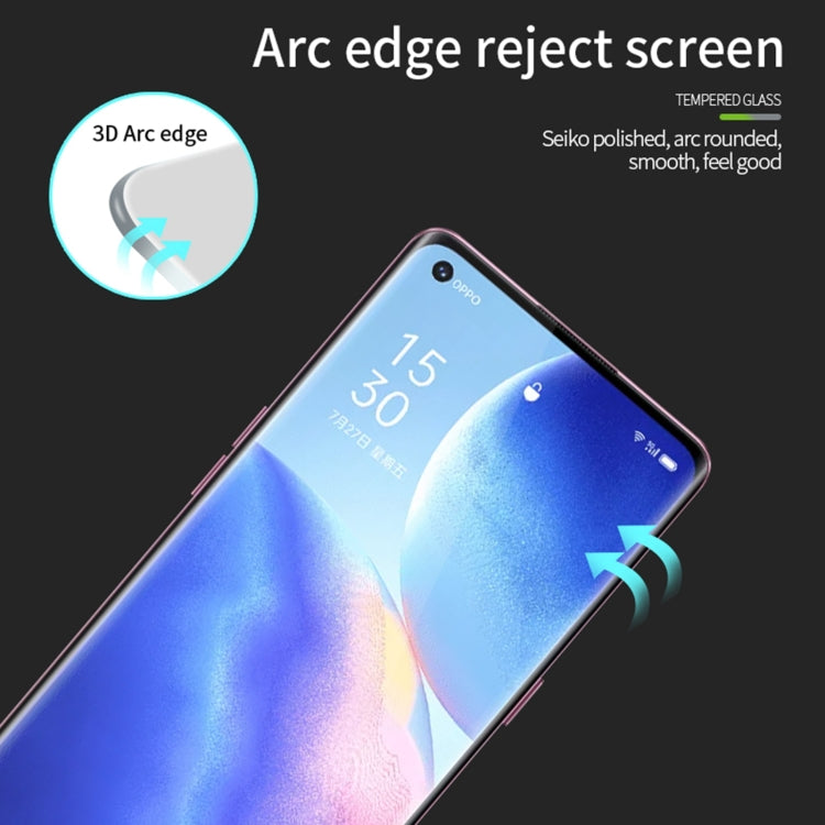 For OPPO Reno5 Pro PINWUYO 9H 3D Hot Bending Tempered Glass Film(Black) -  by PINWUYO | Online Shopping UK | buy2fix