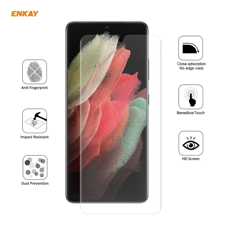 For Samsung Galaxy S21 Ultra 5G 2 PCS ENKAY Hat-Prince 0.1mm 3D Full Screen Protector Explosion-proof Hydrogel Film - For Samsung by ENKAY | Online Shopping UK | buy2fix